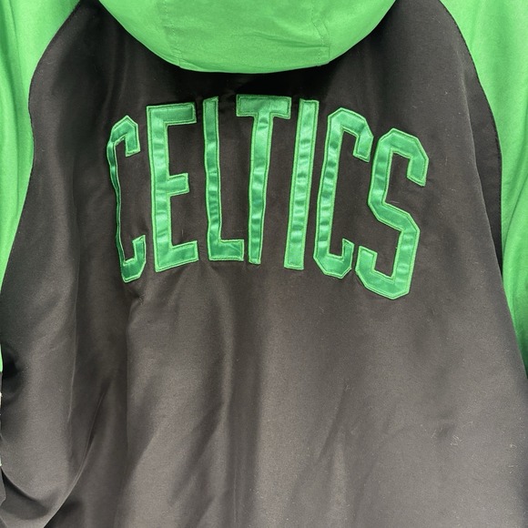 Vintage 90s Embroidered Boston Celtics Hooded Puffer Winter Coat Jacket Men L - Picture 11 of 12